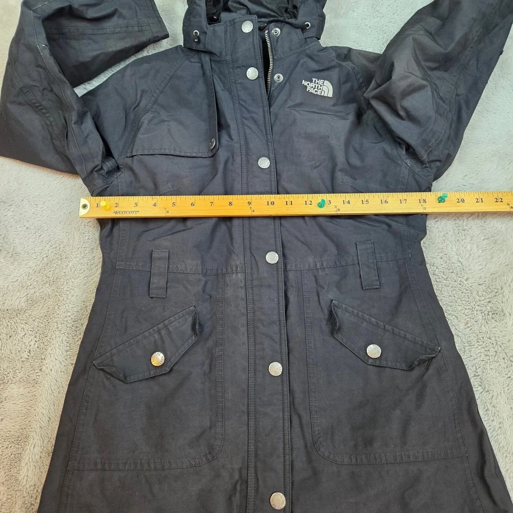 The North Face HyVent Hooded Parka Jacket Womens XS Utility Pocket Outdoor Black